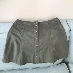Abercrombie & Fitch Suede Snap Button Skirt